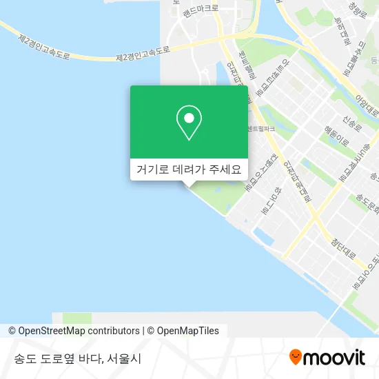 송도 도로옆 바다 지도