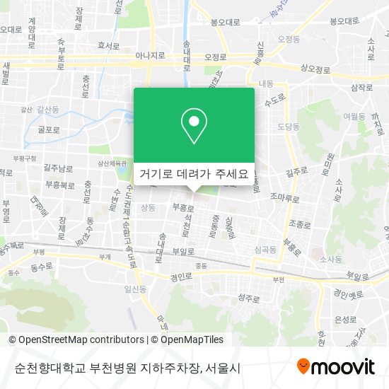 순천향대학교 부천병원 지하주차장 지도