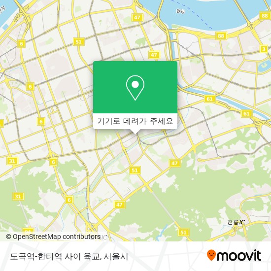 도곡역-한티역 사이 육교 지도