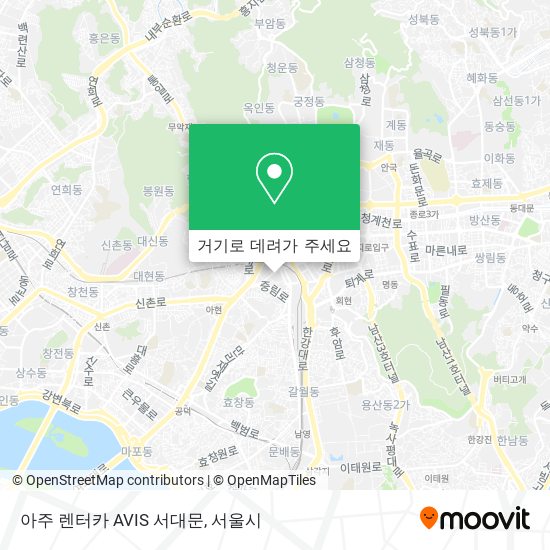 아주 렌터카 AVIS 서대문 지도