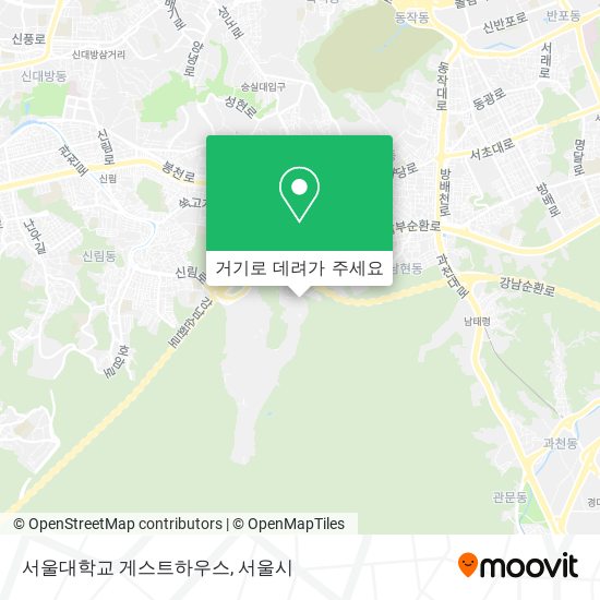 서울대학교 게스트하우스 지도