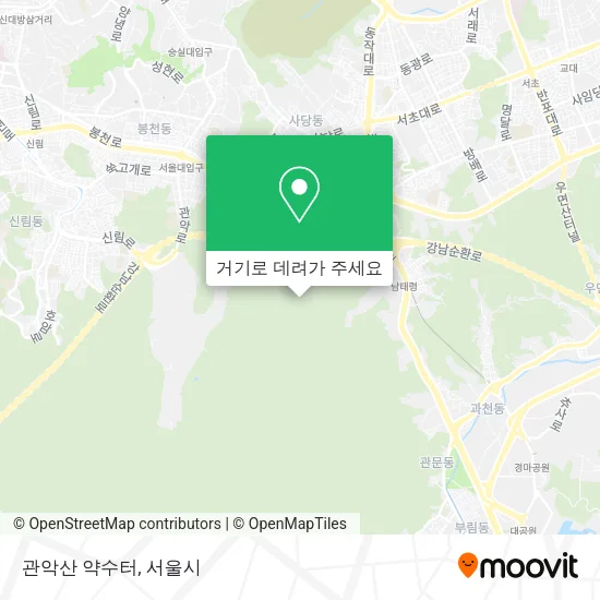 관악산 약수터 지도