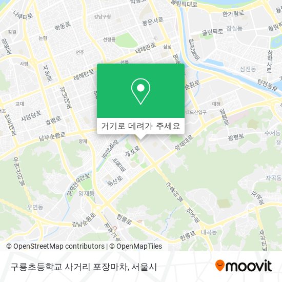 구룡초등학교 사거리 포장마차 지도