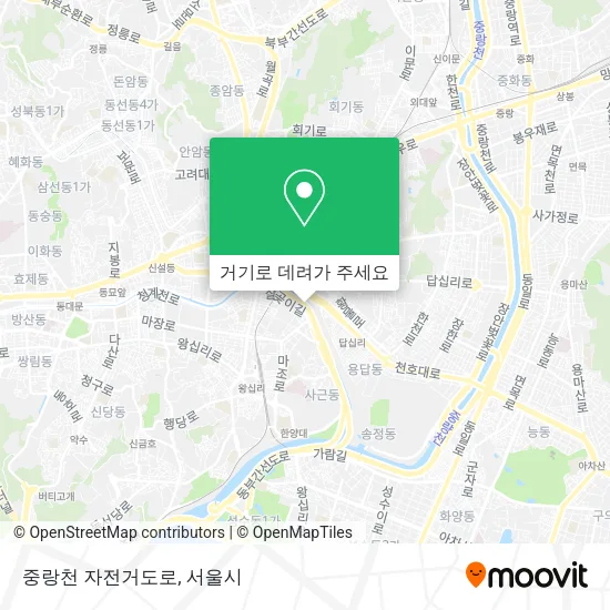 중랑천 자전거도로 지도