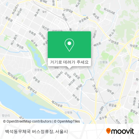 백석동우체국 버스정류장 지도