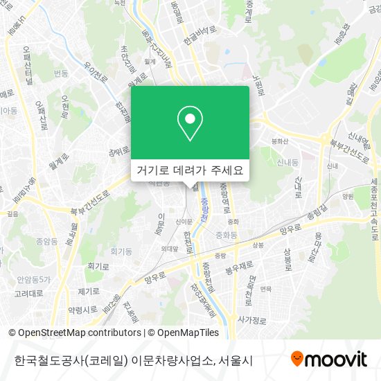 한국철도공사(코레일) 이문차량사업소 지도