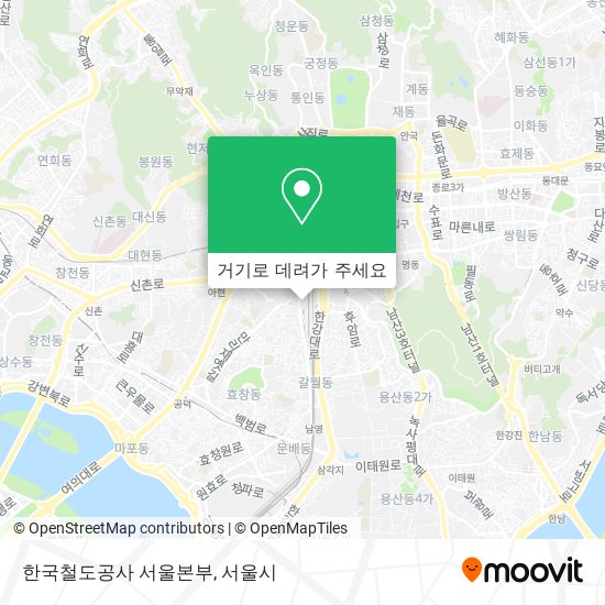 한국철도공사 서울본부 지도