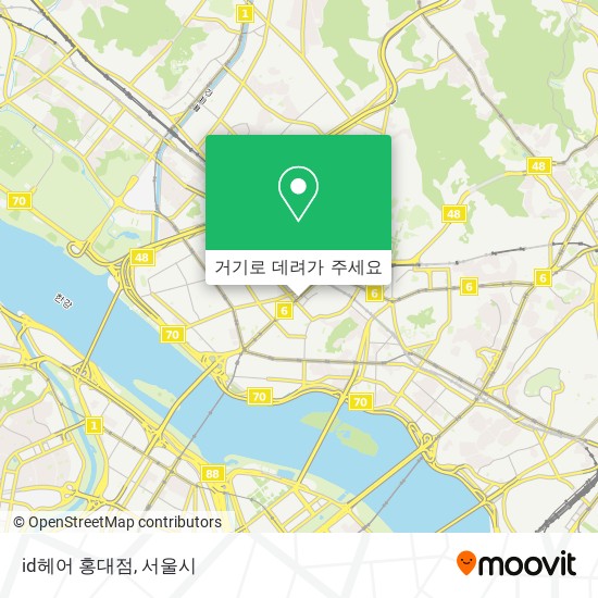 id헤어 홍대점 지도