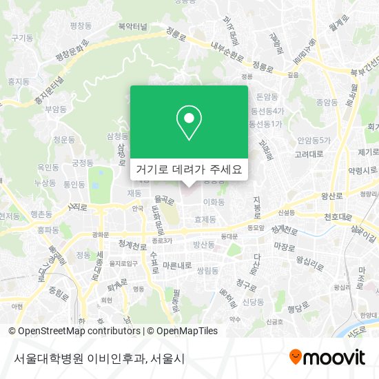 서울대학병원 이비인후과 지도