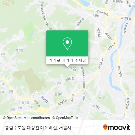광림수도원 대성전 대예배실 지도