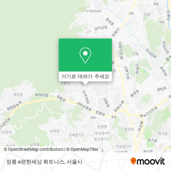 정릉 e편한세상 휘트니스 지도