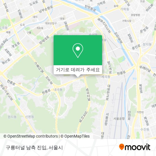 구룡터널 남측 진입 지도