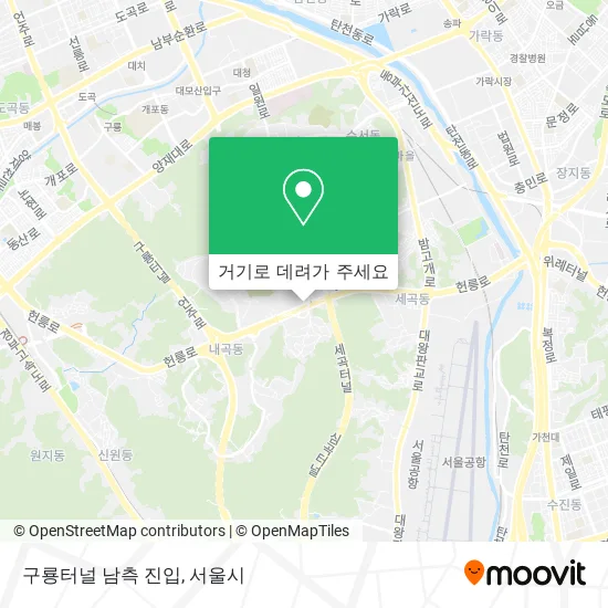 구룡터널 남측 진입 지도