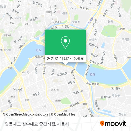 영동대교.성수대교 중간지점 지도
