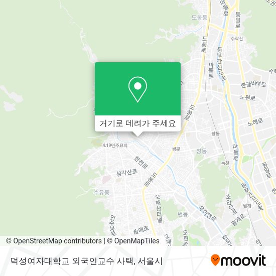 덕성여자대학교 외국인교수 사택 지도