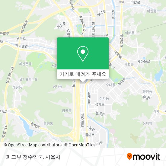 파크뷰 정수약국 지도