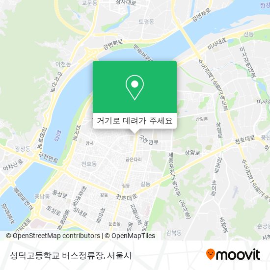 성덕고등학교 버스정류장 지도