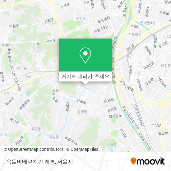 옥돌바베큐치킨 개봉 지도