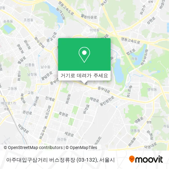 아주대입구삼거리 버스정류장 (03-132) 지도