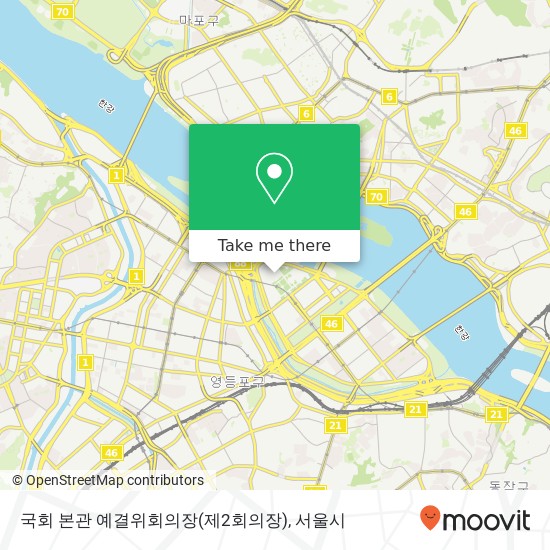 국회 본관 예결위회의장(제2회의장) 지도