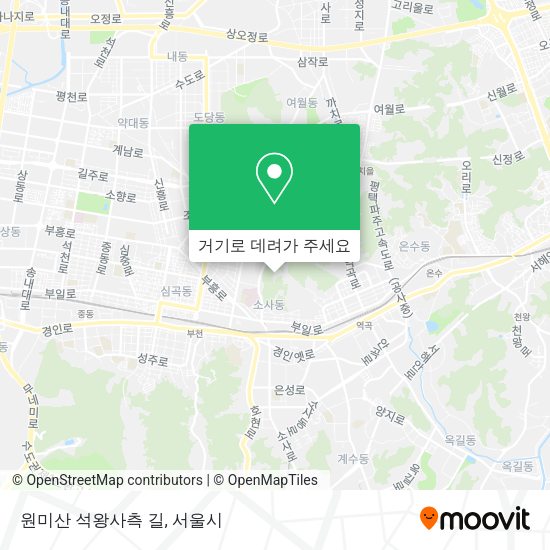 원미산 석왕사측 길 지도