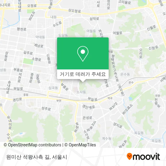 원미산 석왕사측 길 지도