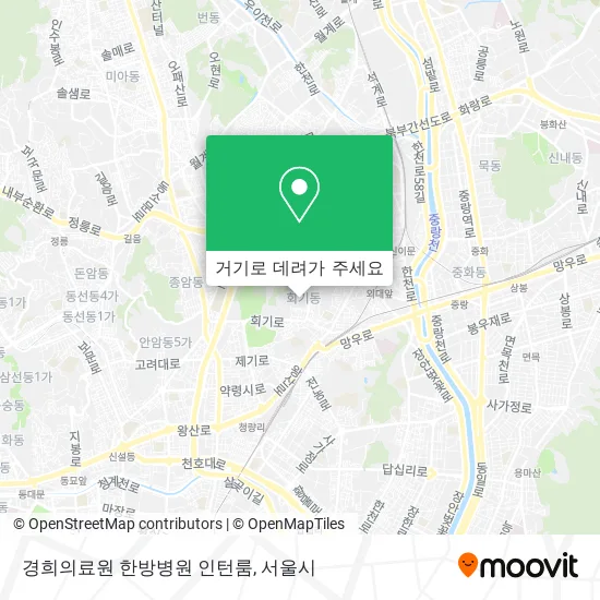 경희의료원 한방병원 인턴룸 지도