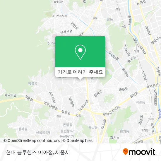 현대 블루핸즈 미아점 지도