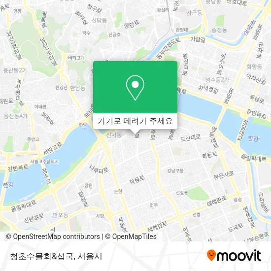청초수물회&섭국 지도