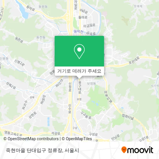 죽현마을 단대입구 정류장 지도