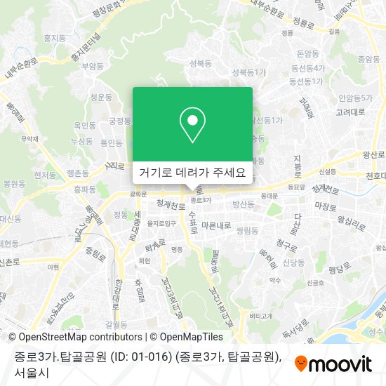 종로3가.탑골공원 (ID: 01-016) (종로3가, 탑골공원) 지도