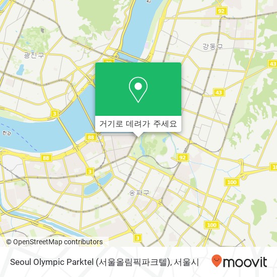Seoul Olympic Parktel (서울올림픽파크텔) 지도