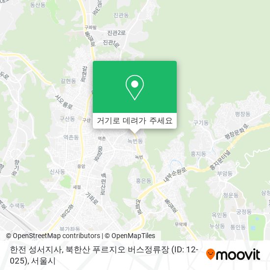 한전 성서지사, 북한산 푸르지오 버스정류장 (ID: 12-025) 지도