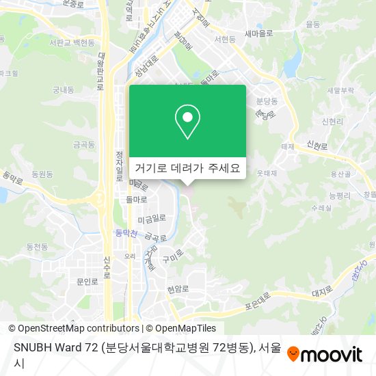 SNUBH Ward 72 (분당서울대학교병원 72병동) 지도