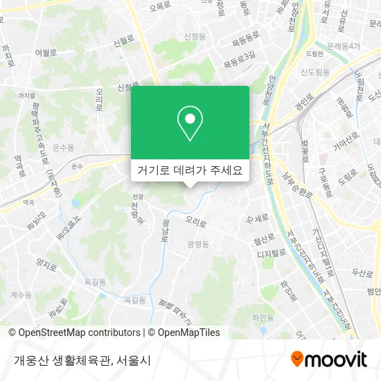 개웅산 생활체육관 지도