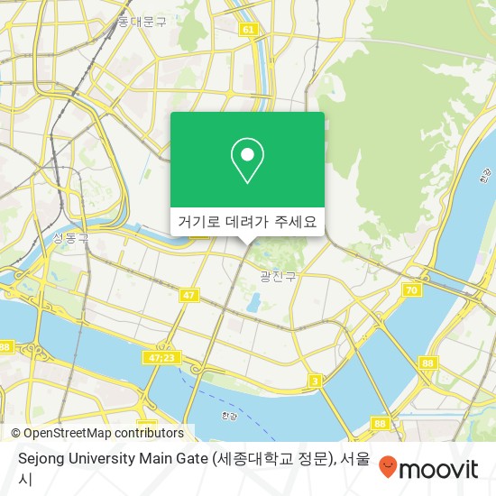 Sejong University Main Gate (세종대학교 정문) 지도