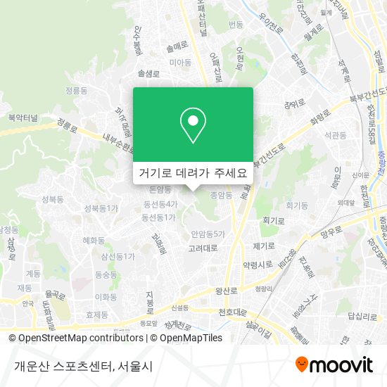 개운산 스포츠센터 지도