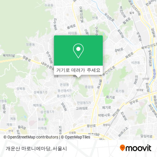 개운산 마로니에마당 지도