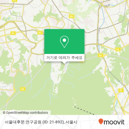 서울대후문.연구공원 (ID: 21-892) 지도