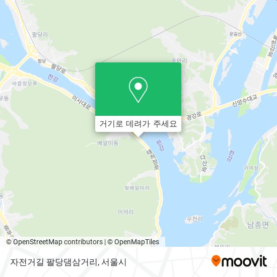 자전거길 팔당댐삼거리 지도