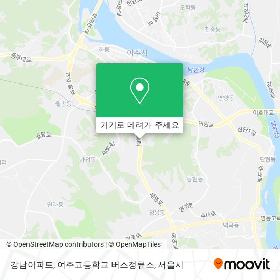 강남아파트, 여주고등학교 버스정류소 지도