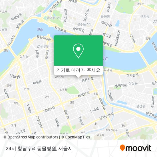 24시 청담우리동물병원 지도