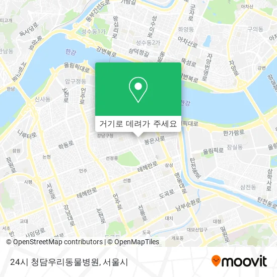 24시 청담우리동물병원 지도