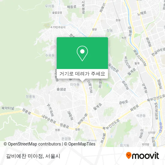 갈비예찬 미아점 지도