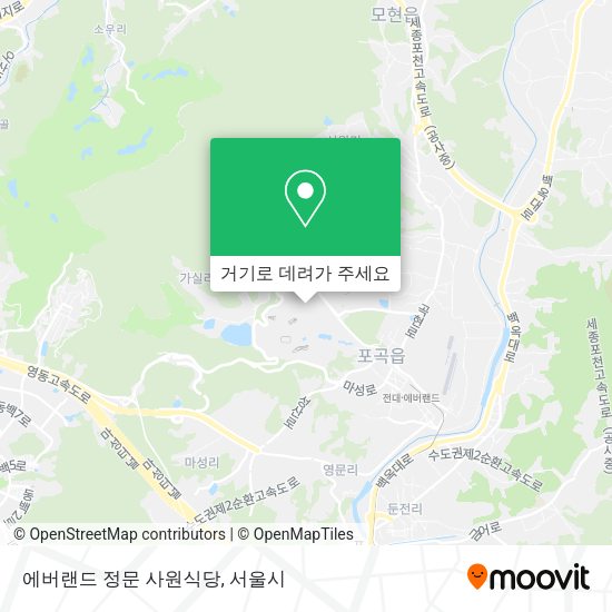 에버랜드 정문 사원식당 지도