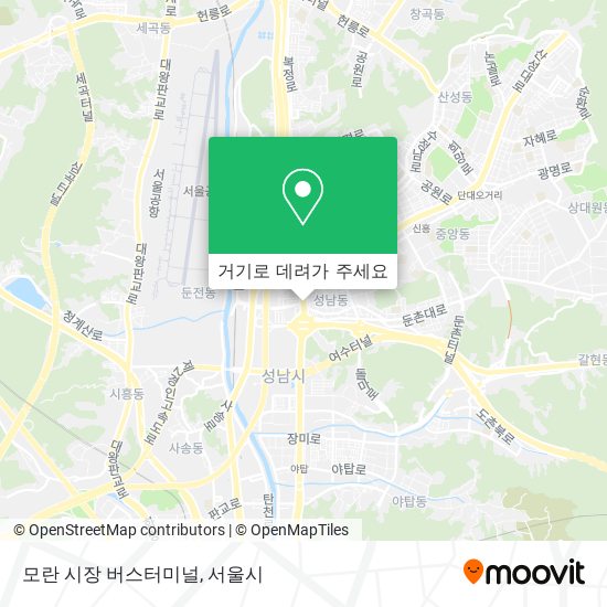 모란 시장 버스터미널 지도