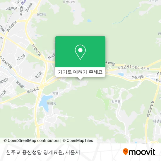 천주교 용산성당 청계묘원 지도
