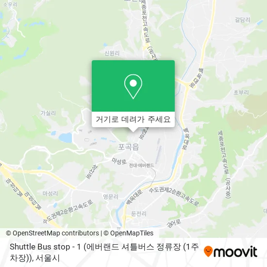Shuttle Bus stop - 1 (에버랜드 셔틀버스 정류장 (1주차장)) 지도