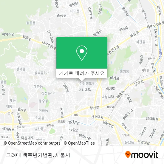 고려대 백주년기념관 지도