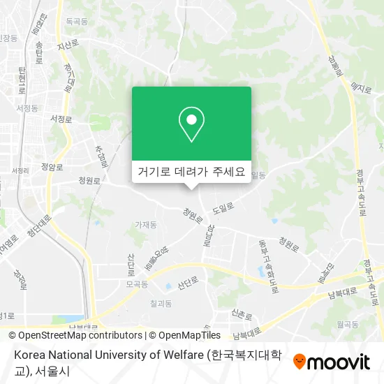 Korea National University of Welfare (한국복지대학교) 지도